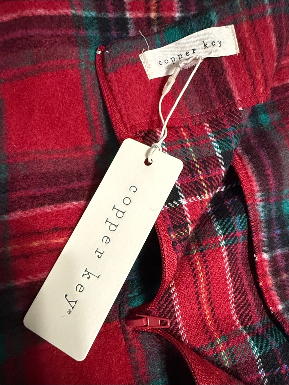 Copper Key Red Wool-Blend Plaid Mini Skirt - Picture 5 of 7